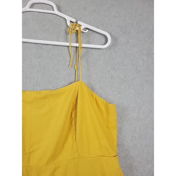 Old Navy Linen Blend Yellow Fit & Flare Tie Strap Tunic Top Mini Dress Plus XXL - Picture 4 of 11